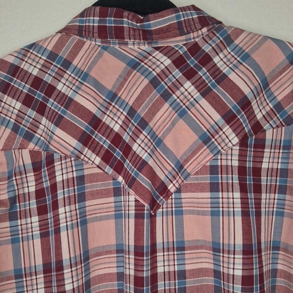 Wrangler Womens Pearl Snap Button Up Shirt Multicolor Plaid Cowgirl Rodeo XL - Picture 9 of 13